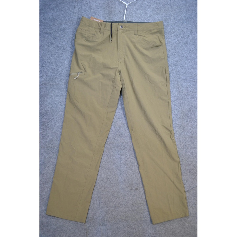 Patagonia Quandary Pants Mens 38x34 Beige Nylon Stretch Hiking UPF 50+ Outdoor
